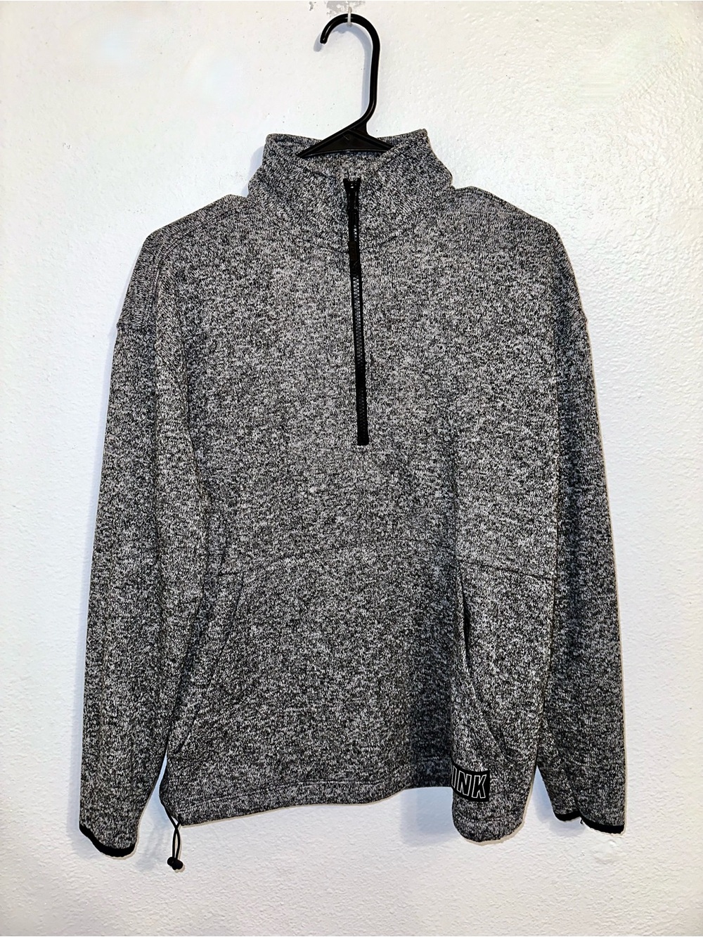 PINK Victoria’s Secret Heather Gray Quarter Zip Pullover Sweater XS